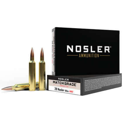 NOSLER MATCH GRADE 28 NOSLER 168GR CUSTOM HPBT 20RD 10BX/C!