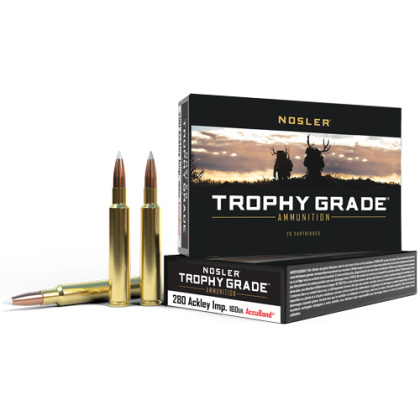 NOSLER TROPHY 280 ACK IMP 160GR ACCUBOND 20RD 10BX/CS