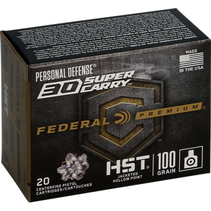 FEDERAL 30 SUPER CARRY 100GR HYDRA-SHOK JHP 20RD 10BX/CS