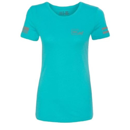 GLOCK LADIES "GLOCK GIRL FLAG TEE" SHORT SLEEVE MED TEAL