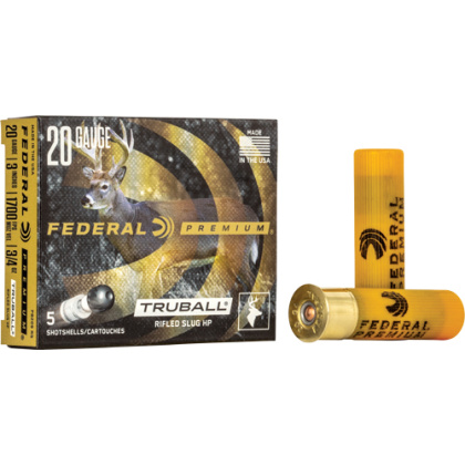 FEDERAL TRUBALL 20GA 3" 3/4OZ RIFLED SLUG 5RD 50BX/CS