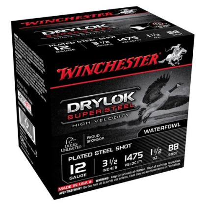 WINCHESTER DRYLOK 12GA 3.5" 1-1/2OZ #BB 1475FPS 25RD 10B/C