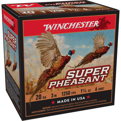 WINCHESTER SUPER PHEASANT 20GA 1-1/4OZ #6 1250FPS 25RD 10BX/C