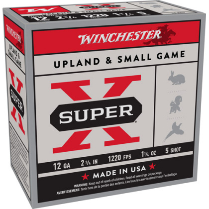 WINCHESTER SUPER-X 12GA 2.75" 1-1/4OZ #5 1220FPS 25RD 10BX/C