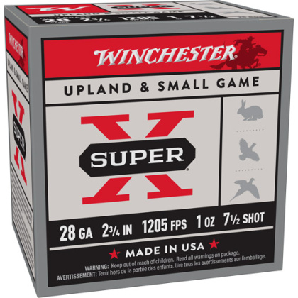 WINCHESTER SUPER-X 28GA 2.75" 1OZ #7.5 1205FPS 25RD 10BX/CS