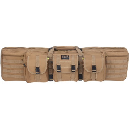 BULLDOG 37" 2 GUN TACTICAL CSE 3 LARGE ACCESSORY POCKETS TAN