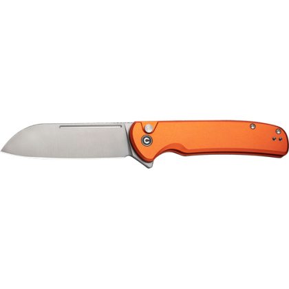 CIVIVI KNIFE CHEVALIER II 3.4" ORANGE ALUMINUM/SATIN BTTN LK