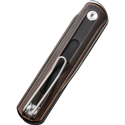 CIVIVI KNIFE FOLDIS 2.67" BLK HAND RUBBED COPPER/SILVER!