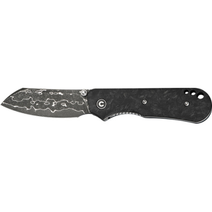 CIVIVI KNIFE CRABBY 2.7" SHREDDED CARBON FIBER DAMASCUS