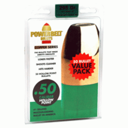 CVA POWERBELT BULLETS 50 CAL 295GR COPPER HP 50CT<
