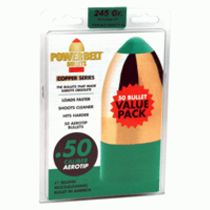 CVA POWERBELT BULLETS AERO TIP 50 CALIBER 245GR 50-COUNT<
