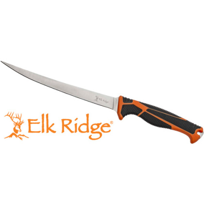 MC ELK RIDGE TREK 7" FILLET KNIFE WITH SHEATH BLK/ORG/SS