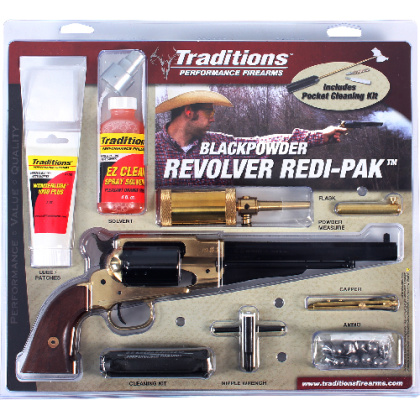 TRADITIONS BP REVOLVER 1858 REM 44 CAL BRASS/WAL REDI-PAK