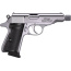 WALTHER PP SD 32ACP STAINLESS 8RD THREADED BARREL BLK GRIPS!