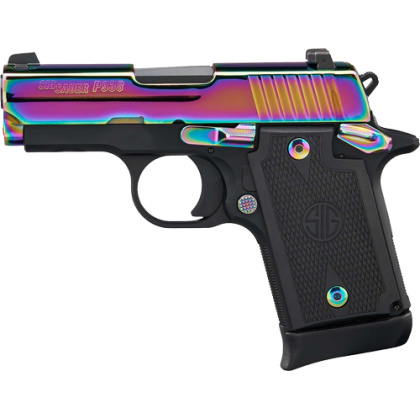 SIG P938 9MM 3" SAO SIGLITE (1)7RD G10 TITANIUM RAINBOW