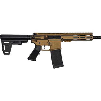GLFA AR15 PISTOL W/BRACE 223 WYLDE 7.5" NITRIDE BBL BRONZE