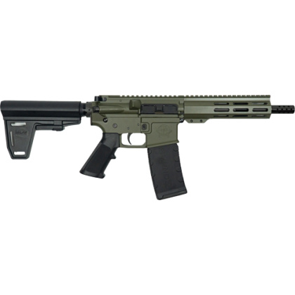 GLFA AR15 PISTOL W/BRACE 223 WYLDE 7.5" NITRIDE OD GREEN