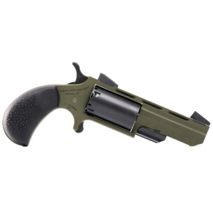 NAA HUNTSMAN MINI-REVOLVR 22WMR 2" FIXED OD GRN RUBBER