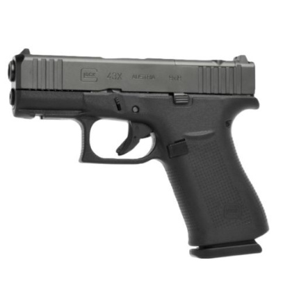 GLOCK 43X MOS 9MM LUGER FS 15 RD W/ FRONT RAIL BLACK