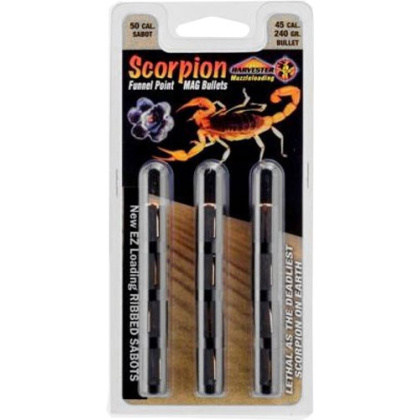 HARVESTER SCORPION 50 CAL 240GR .451 POLY TIP SABOT 12PK