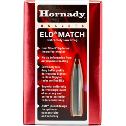 HORNADY BULLETS 6.5MM .264 147GR ELD-MATCH 100CT 15BX/CS