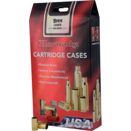 HORNADY UNPRIMED CASES 9MM LUGER 200 PACK 5PK/CS