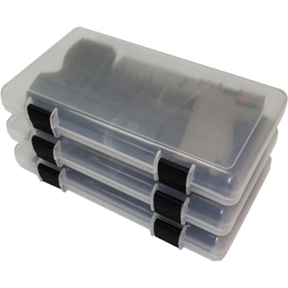 MTM IN-SAFE HANDGUN STORAGE CASE 12" CLEAR SMOKE 3-PACK