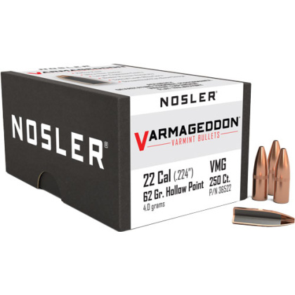NOSLER BULLETS 22 CAL .224 62GR VARMAGEDDON FBHP 250CT !