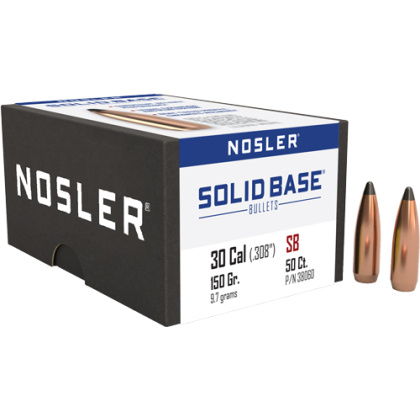 NOSLER BULLETS 30 CAL .284 150GR SOLID BASE SP 50CT