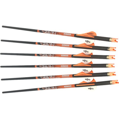 RAVIN XBOW ARROW CARBON W/2" OFFSET VANES 400GR .003" 6PK*