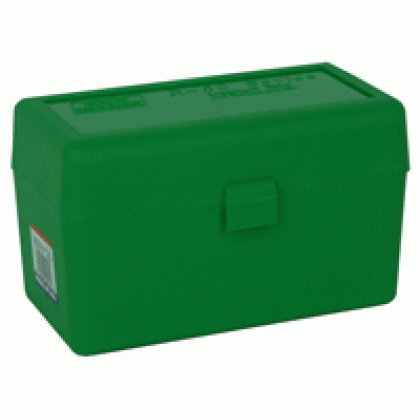 MTM AMMO BOX MAGNUM RIFLE 50-ROUNDS FLIP TOP STYLE GREEN