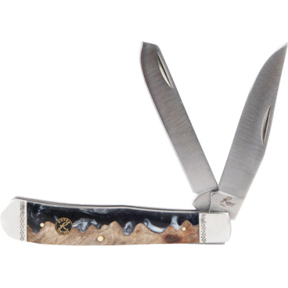 ABKT ROPER LAHAR SERIES 2BLADE TRAPPER 3.25" WOOD RESIN HNDL