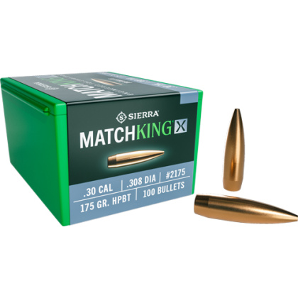 SIERRA BULLETS .30 CAL .308 175GR HP-BT MATCHKING X 100CT