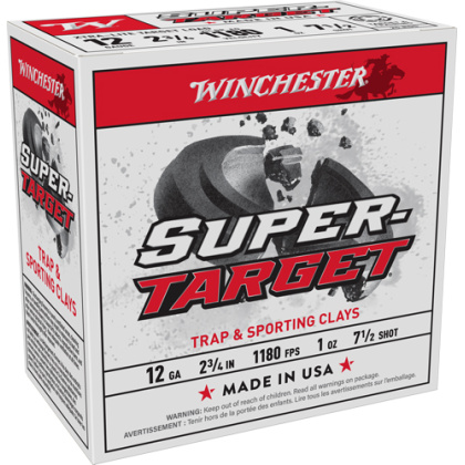 WINCHESTER TARGET 12GA 2.75" 1OZ #7.5 1180FPS 250RD CASE